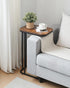 27 Inches KJGKK C Shaped End Table, High Small Side Table for Sofa and Bed, Couch Table Slides Under, Tall Tv Tray