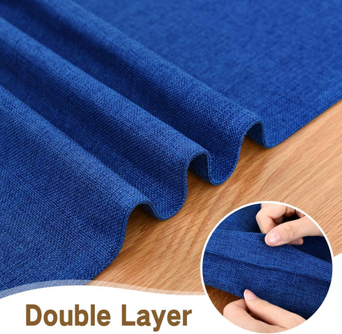 36 inches 13x36 Inch Farmhouse Rustic Table Runner Blue Faux Linen Double Layer Table Runners Thick Reversible Short