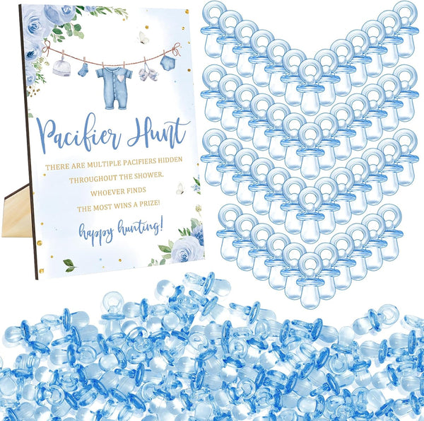 Whaline 51 Pcs Pacifier Hunt Baby Shower Game Include Watercolor Baby Clothes