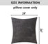 Home Brilliant 24x24 Decorative Pillow Cover | Striped Corduroy Soft Velvet Euro Sham Cushion Cover, Dark Grey