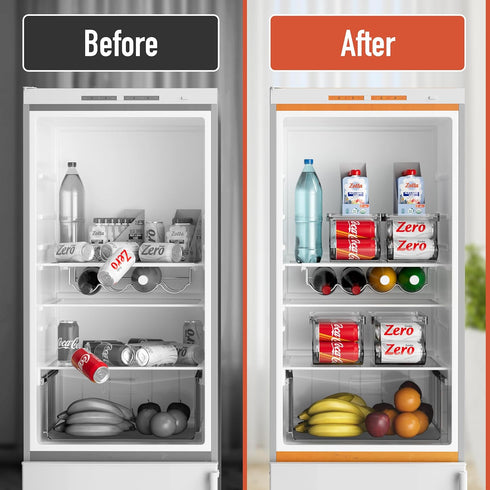 Soda Can Dispenser for Refrigerator with Lid - Durable Drink Organizer, Stackable BPA Free, Holds 9 Cans