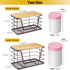 2 Pack 4-13 ALOCEO Stackable Wire Storage Basket with Bamboo Lip, Trash Bag Dispenser Under Sink for Gal Bags, Kitchen