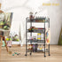 4-Tier 3 TOOLF Rolling Cart, Metal Utility Cart with Hooks, Easy Assemble Mobile Storage Trolley On Wheels, Metal