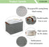 CLOCOR Collapsible Rectangular Storage Basket - 3 Pack Grey Arrow, Waterproof Coating, Handles for Organization