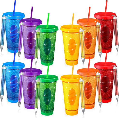 Skylety 12 Set Teacher Appreciation Gift Bulk Include 24oz Reusable Pencil Plastic