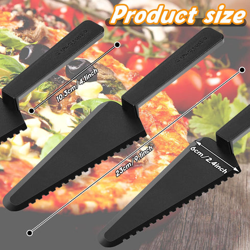 Suclain 50 Pieces Disposable Plastic Cake Cutter 9.1 Inch Plastic Cake Server Cutting Plastic Spatula Plastic Knives Pie Pizza Pastry Slicer Serving Utensils for Kitchen Wedding (Black) by Suclain