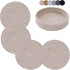 Trivets for Hot Dishes, 4 Pcs Heat Resistant Hot Pads with Storage Basket for Kitchen Countertops (Brown)