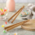 2PCS Reusable Toaster Tongs, Kaloo 8 inch Wooden Cooking Tongs, Multipurpose Bamboo Tongs for Fruits, Bread, Pickles