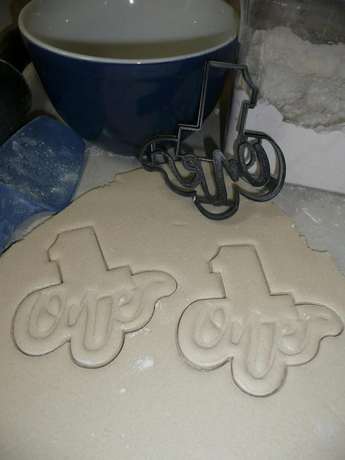NUMBER ONE 1 BIRTHDAY ANNIVERSARY PARTY COOKIE CUTTER, MADE IN USA, PR2402