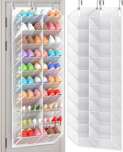 UVIAHOMI 30 Pairs Over the Door Shoe Organizer, Breathable Mesh Pocket Hanging