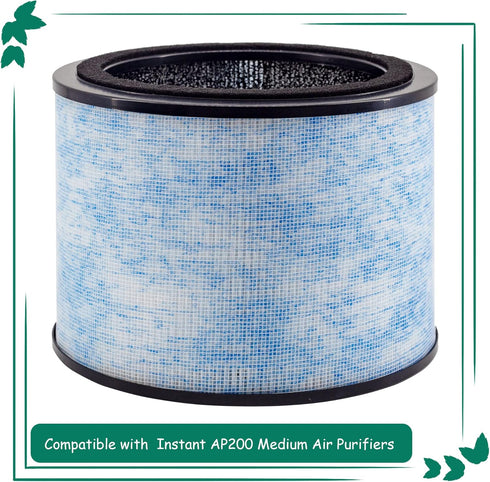 AP200 Filter Replacement, 2 Pack, Compatible with Instant® AP200 Air Purifier, H13 Grade True HEPA and Activated Carbon