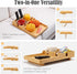 2-in-1 2 Remotes,15.35x9.84-inch Nnewvante Couch Tray, Insert & Flat Sofa Organizer Bamboo with Cup Holders,Fits Seat