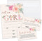 Utaqer Blush Pink Floral Baby Shower Invitation Cards With Envelopes, Diaper Raffle Tickets,