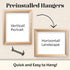 Unfinished Raw Wood Picture Frame, 12x18 Beveled, Handmade Solid Wood with Preinstalled Hangers