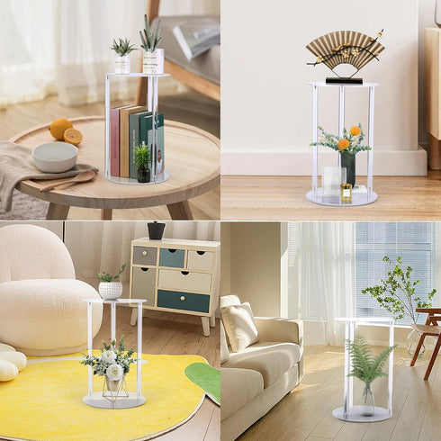 YourGift Plant Stand Indoor Outdoor, Acrylic Planter Stand for Indoor Plants, Heavy Duty Plant Holder Shelf for Flower
