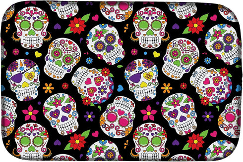 Caroline's Treasures BB5116DDM Day of the Dead Black Dish Drying Mat, 14 x 21", Multicolor