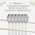 Spode Christmas Tree Cocktail Spoons | Christmas Dessert Spoons | Flatware Set for 6 | 18/10 Stainless Steel Utensil