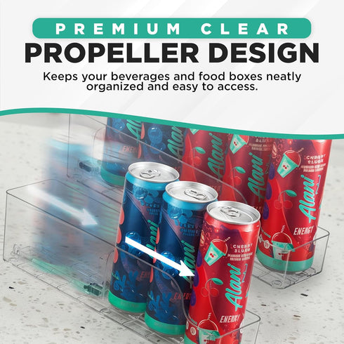 Oizeir 2-Pack Automatic Soda Can Organizer - - Soda Can Dispenser For Refrigerator - Automatic Drink Holder For Fridge