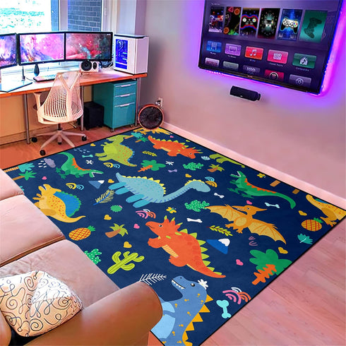 3x5, Kids Dinosaur Rug Soft Non Slip Dino Rug for Playroom Bedroom, Cartoon Dinosaur Area Rugs for Toddlers Boys Girls