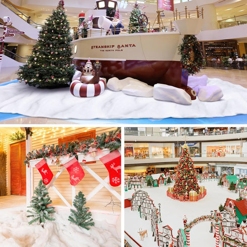 1 Pack 8 12ft Tondiamo ft x Christmas Snow Blanket Roll for Christmas Decorations Village Large Fake Artificial Snow