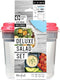 Fit & Fresh Pink Salad Container for Lunch, 4 Cup Adult Salad Lunch Box with Compartments & Ice Pack