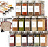 FINESSY Glass Spice Jars with Labels with Metal Lids and Shakers 24