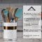 Home Acre Designs Large Ceramic Farmhouse Kitchen Utensil Holder, White/Copper Countertop Crock