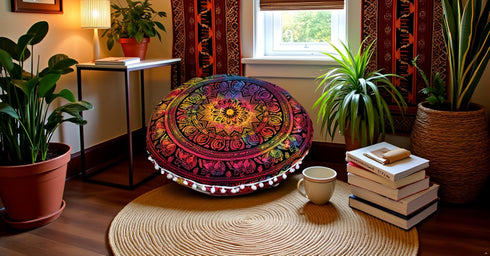 4 32" ICC Large Round seat Floor Cushion Chair Ottoman Cover Pouf Pillow Meditation Floor Cushions Cases Seating