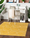 Unique Loom Trellis Frieze Collection Area Rug - Geometric (Yellow/ Ivory, 3' Square)