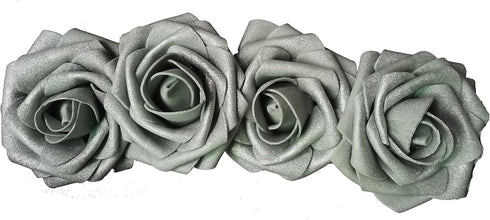D-Seven Artificial Flowers - 30PCS Real Looking Fake Roses with Stem for DIY Wedding Bouquets