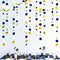 46 Ft Navy Blue and Gold Circle Dots Garland, Royal Blue Hanging Paper Polka Dot Streamer for Party Decorations