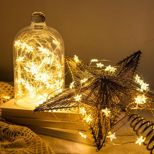 in,40FT 120 8 Star String Lights Plug LEDs Star Fairy Lights,Waterproof Starry Light with Modes Remote for Outdoor