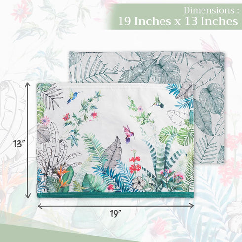 Maison d' Hermine Placemats Set of 4, 100% Cotton Washable Cloth Place Mats for Kitchen Dining