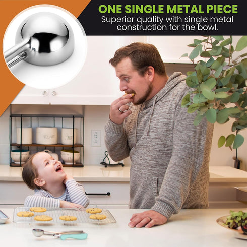 Spring Chef Mint Small Cookie Scoop for Baking, Multifunctional #60 Baller with Trigger Release for Ice Cream, Protein