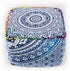 CRAFT KALA Indian Square Patchwork Traditional Pouf Cover Indian Living Room Poufs