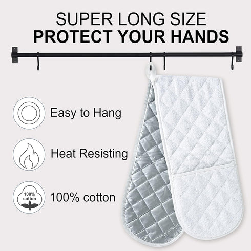 ARCLIBER 36"x7.5" Double Oven Mitt - Heat Resistant Potholder for Handling Hot Pots, Extra Long for Kitchen Cooking