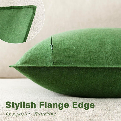 Pack 2, 20 20 Inch Foindtower of Decorative Linen Soild Throw Pillow Covers Soft Accent Euro Cushion Case Boho