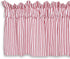 Cackleberry Home Red and White Ticking Stripe Valance Curtain, 72 Inches W x 17 Inches L