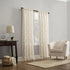 No. 918 Yvette Trellis Jacquard Sheer Curtain Panel, 52" x 84", Cream Off-White Rod Pocket