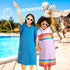 8-12 Sunset SUN CUBE Kids Towel Changing Swim Robe Surf Poncho, Quick Dry Microfiber Hooded Wearable Blanket for Boys