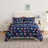 Set Set Set 2 Yibeizi Car Kids Comforter for Boys Twin, Cute Reversible Quilted Navy Blue Printed Construction Toddler