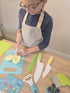 Kids Knife Set for Real Cooking - Montessori Kitchen Accessories by Tovla Jr. - Complete Cutting Kit for Toddlers