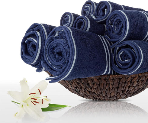 8PC Set 575GSM 100% 2 2 2 2 Lavish Home Bathroom Towels - Cotton Bathroom Essentials with Bath Towels, Hand Cloths