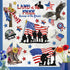 Mfault Memorial Day Land of The Free Window Clings, 9 Sheets 4th of July Military Soldier Boots Decals