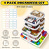 9 Pack Storage(L,2S,6Mini) Clear Hard Shell Zipper Case,Waterproof Toiletry Cosmetic Bag,Toy Organizers and Storage