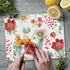CounterArt Floral Traditions 3mm Heat Tolerant Tempered Glass Cutting Board, 10” x 8”, Dishwasher Safe