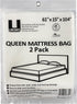 uBoxes Queen Size Mattress Covers/Bags, 61" x 15" x 104", Pack of 2 Moving Supplies
