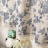 Farmhouse Cotton Linen Tier Curtain, 36 Inch Long Floral Lace Window Treatment, Vintage Orchid on Beige