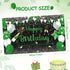 Green Silver Black Happy Birthday Banner Decorations, Champagne Glass Balloons Photo Booth Background for Party Supplies