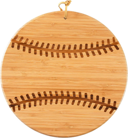 Totally Bamboo Baseball Shaped Bamboo Wood Cutting Board and Charcuterie Board, Great Gift for Baseball Fans